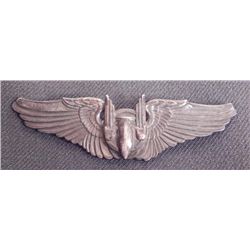 WWII AAF AERIAL GUNNER'S WINGS-STERLING-PINBACK ORIG 3"