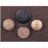 Image 1 : 4 New England State Gilt Buttons Civil War CT MA ME RI