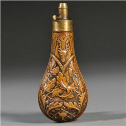 Hawksley Brass Powder Flask, c. 19th