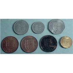 7 Jersey Old Coins Shilling Pence 1945-1981