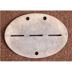 NAZI WEHRMACHT ORIG DOGTAG-6TH DIVISION-73RD ALR