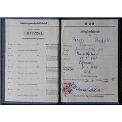 EX-NAZI RUDOLF PETERS 1958 WORK PASS WEST GERMANY