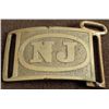 Image 1 : NEW JERSEY MILITIA SPANISH AMERICAN WAR BELT BUCKLE