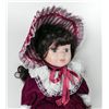 Image 2 : Bisque Girl Doll 19th Cent in Velvet Stripes 18 In.