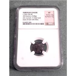 Euboean League Ancient Greek Coin C. 304-290 BC XF NGC