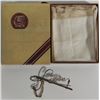 Image 1 : WWII "MOTHER" SWEETHEART JEWELRY LARGE PIN & HANKIE