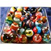 Marbles: Lot 3. Peltier Glass. 28 Assorted Marbles. All Mint.