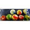 Marbles: Lot 10. Akro Agate Company. 8 Popeye Corkscrews. Almost all Mint.