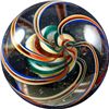 Image 3 : Marbles: Lot 36. Swirl. Divided Core. 1-5/8". Polished.