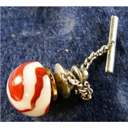 Marbles: Lot 43. Tie Tac with Milky Oxblood marble