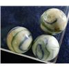 Marbles: Lot 47. Non-Glass Handmade. Glazed Lined Pottery. 3/4". Mint to NM+.