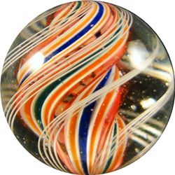 Marbles: Lot 50. Swirl. Divided Core. 25/32". Polished.