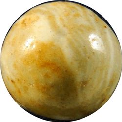 Marbles: Lot 54. Non-Glass Handmade. Lined Crockery. 21/32". Mint 9.7.