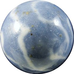 Marbles: Lot 60. Non-Glass Handmade. Lined Crockery. 23/32". Mint 9.7.