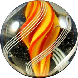 Marbles: Lot 67. Swirl. Lobed Solid Core. 1-5/16". Polished.
