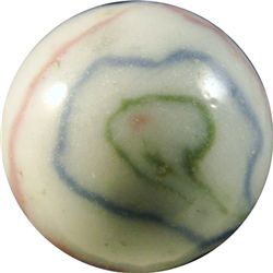 Marbles: Lot 70. Non-Glass Handmade. Lined Crockery. 25/32". Mint 9.7.