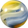 Image 2 : Marbles: Lot 78. Akro Agate. Popeye Corkscrew. Baby Blue/Yellow. 21/32". Mint 9.8.
