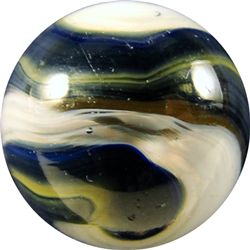 Marbles: Lot 93. Akro Agate. Blue/Yellow Popeye Corkscrew. 5/8". Mint- 9.0.