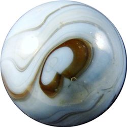 Marbles: Lot 95. Christensen Agate. Striped Opaque. 9/16". NM+ 8.9.