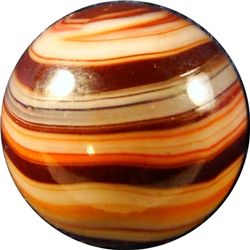 Marbles: Lot 123. Christensen Agate. Striped Opaque. Diaper Fold. 17/32". Mint- 9.2