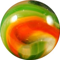 Marbles: Lot 126. Akro Agate. Popeye Corkscrew. Hybrid. 21/32". Mint- 9.2.