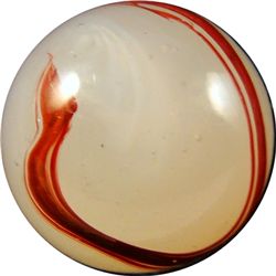 Marbles: Lot 128. Akro Agate. Silver Oxblood. 9/16". Mint 9.9.