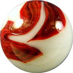 Marbles: Lot 136. Akro Agate. Swirl Oxblood. 5/8". Mint 9.9.