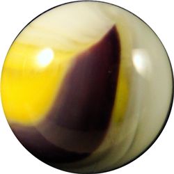 Marbles: Lot 138. Akro Agate. Popeye Corkscrew. Purple/Yellow. 19/32". Mint 9.8.