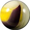 Image 1 : Marbles: Lot 138. Akro Agate. Popeye Corkscrew. Purple/Yellow. 19/32". Mint 9.8.
