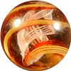 Image 2 : Marbles: Lot 152. Swirl. Divided Core. 3-Layer, latticinio form. 5/8". Mint 9.8.