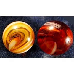 Marbles: Lot 163. 2 German Machine Mades.
