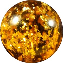 Marbles: Lot 170. Mica. Yellow. 3/4". Mint 9.9.