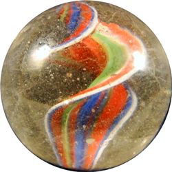 Marbles: Lot 172. Swirl. Ribbon Core. Naked. 13/16". NM+ 8.7.