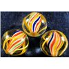 Image 1 : Marbles: Lot 174. 3 Swirls. Solid Core. Matched. 13/16". Mint 9.8-9.6.