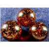 Image 1 : Marbles: Lot 190. 3 Micas. Rust. 27/32". Mint (9.9-9.7).