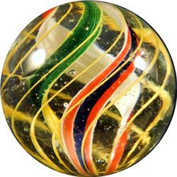 Marbles: Lot 202. Swirl. Divided Core. 29/32". Mint- 9.0.