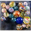 Image 1 : Marbles: Lot 207. 22 Swirls, Onionskin, Micas, Transition. All have some damage.
