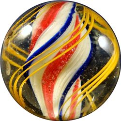 Marbles: Lot 209. Swirl. Lobed Solid Core. 1-11/16". NM (8.6).