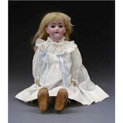 BISQUE HEAD DOLL German. Incised Germany, 119-13, Handwerck, 5. With brown sleep eyes, open mouth...