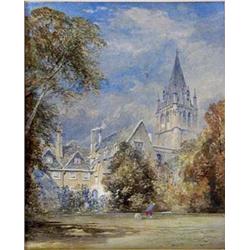 JOHN SKINNER PROUT (English. 1806-1876) "English Mansion and Grounds". Signed J. S. Prout l/r. Wa...