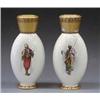 Image 1 : PAIR OF CONTINENTAL PORCELAIN VASES Probably French. Circa 1900. Painted after Gerome. Each with...