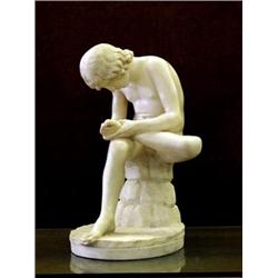 ITALIAN SCHOOL (20th Century) "The Thorn Puller". After the Antique. Carved Alabaster. Height 22...