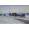 Image 1 : GUSTAVE MADELAIN (French. 1867-1944) "Rampe Du Port Louviers". Signed G. Madelain l/r. Oil on Pan...