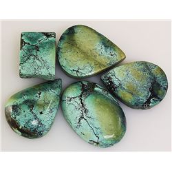Natural Turquoise 194.95ctw Loose Small Gemstone Lot of 5