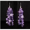 Image 1 : 55.63CTW FOUR ROWS CHIPPED AMETHYST BEADS HOOK EARRING