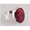 Image 2 : RUBY CORRUNDUM 21.40CTW BEZEL DESIGN SILVER RING