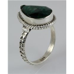 EMERALD BERYL 22.02CTW STERLING SILVER RING