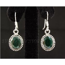 EMERALD BERYL 24.91CTW MINI SILVER HOOK EARRING