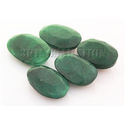 165.03ctw Faceted Loose Emerald Beryl Gemstone Lot of 5
