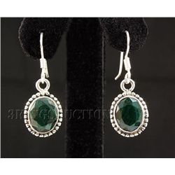 EMERALD BERYL 21.41CTW MINI SILVER HOOK EARRING